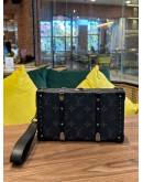 LOUIS VUITTON NEO WALLET TRUNK CLUTCH BAG IN MONOGRAM ECLIPSE WITH WRISTLET STRAP