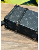 LOUIS VUITTON NEO WALLET TRUNK CLUTCH BAG IN MONOGRAM ECLIPSE WITH WRISTLET STRAP