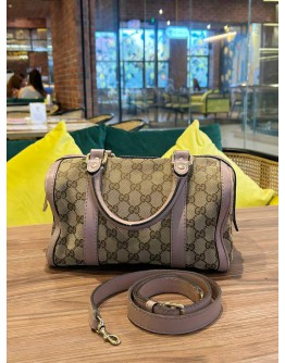 GUCCI GUCCISIMA BEIGE & PINK BOSTON BAG WITH STRAP