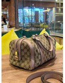GUCCI GUCCISIMA BEIGE & PINK BOSTON BAG WITH STRAP