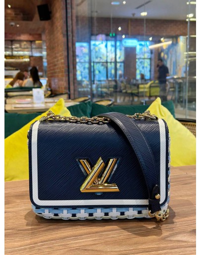 LOUIS VUITTON LIMITED SPECIAL EDITION MM TWIST GUINGUETTE INDIGO BLUE CHAIN BAG