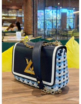LOUIS VUITTON LIMITED SPECIAL EDITION MM TWIST GUINGUETTE INDIGO BLUE CHAIN BAG
