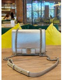 SALVATORE FERRAGAMO VARA RIBBON NEW BIANCO SHOULDER CHAIN BAG
