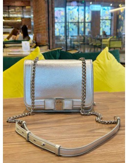 SALVATORE FERRAGAMO VARA RIBBON NEW BIANCO SHOULDER CHAIN BAG