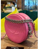 CHANEL ROUND AS EARTH CROSSBODY BAG IN PINK PATENT LEATHER  