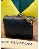 LOUIS VUITTON MICRO COUSSIN IN BLACK LAMBSKIN EMBOSSED MONOGRAM LEATHER   