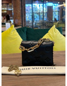 LOUIS VUITTON MICRO COUSSIN IN BLACK LAMBSKIN EMBOSSED MONOGRAM LEATHER   
