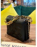 LOUIS VUITTON MICRO COUSSIN IN BLACK LAMBSKIN EMBOSSED MONOGRAM LEATHER   
