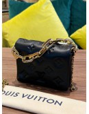 LOUIS VUITTON MICRO COUSSIN IN BLACK LAMBSKIN EMBOSSED MONOGRAM LEATHER   