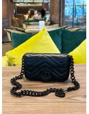 GUCCI 2 IN 1 SUPER MINI GG MARMONT IN FULL BLACK WITH REMOVABLE CHAIN