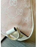 GUCCI ABBEY D-RING SHOULDER BAG IN POWDER PINK GG CANVAS & IVORY CALF LEATHER