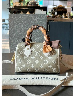 LOUIS VUITTON SPEEDY BANDOULIERE 20 IN KHAKI / MATCHA GREEN EMPREINTE MONOGRAM LEATHER