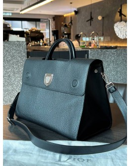 CHRISTIAN DIOR DIOREVER IN BLACK GRAINED CALF LEATHER HANDLE HANDBAG WITH STRAP