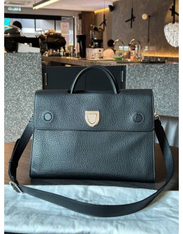 CHRISTIAN DIOR DIOREVER IN BLACK GRAINED CALF LEATHER HANDLE HANDBAG WITH STRAP