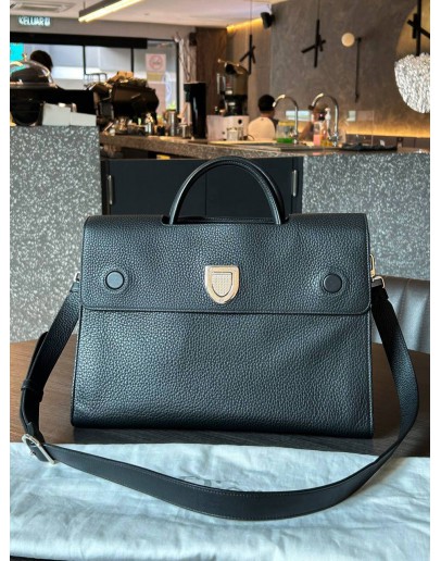 CHRISTIAN DIOR DIOREVER IN BLACK GRAINED CALF LEATHER HANDLE HANDBAG WITH STRAP