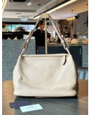 PRADA VITELLO DAINO FLAP SHOULDER BAG IN SOFT BEIGE