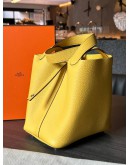 2024 HERMES PICOTIN 18 JAUNE DE NAPLES CLEMENCE LEATHER
