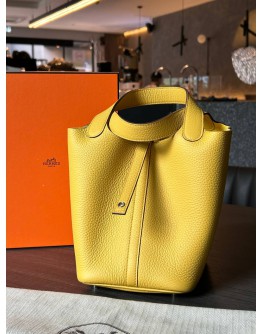 2024 HERMES PICOTIN 18 JAUNE DE NAPLES CLEMENCE LEATHER
