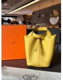 2024 HERMES PICOTIN 18 JAUNE DE NAPLES CLEMENCE LEATHER