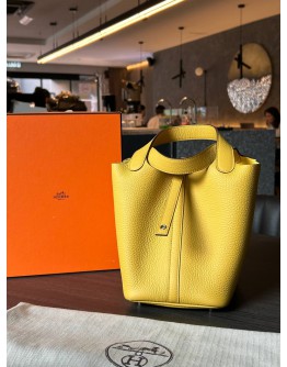 2024 HERMES PICOTIN 18 JAUNE DE NAPLES CLEMENCE LEATHER