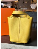 2024 HERMES PICOTIN 18 JAUNE DE NAPLES CLEMENCE LEATHER