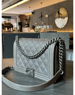 CHANEL MEDIUM LE BOY DOUBLE STITCH FLAP BAG