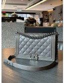 CHANEL MEDIUM LE BOY DOUBLE STITCH FLAP BAG
