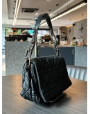 CHRISTIAN DIOR VINTAGE DELICES FLAP BAG IN BLACK CANNAGE LAMBSKIN LEATHER