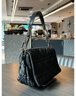CHRISTIAN DIOR VINTAGE DELICES FLAP BAG IN BLACK CANNAGE LAMBSKIN LEATHER
