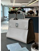 CHRISTIAN DIOR DIOREVER HANDLE HANDBAG IN LIGHT BROWN / GREY-ISH GRAINED CALF LEATHER IN SILVER HARDWARE  WITH STRAP