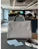 CHRISTIAN DIOR DIOREVER HANDLE HANDBAG IN LIGHT BROWN / GREY-ISH GRAINED CALF LEATHER IN SILVER HARDWARE  WITH STRAP
