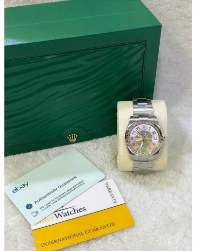 ROLEX AIR KING REF 114234 SILVER DIAL WITH IRANFE NUMBERALS  34MM AUTOMATIC WATCH