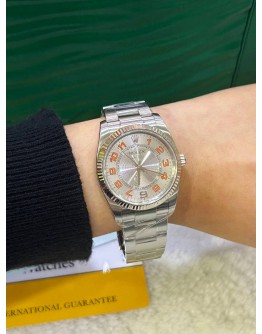 ROLEX AIR KING REF 114234 SILVER DIAL WITH IRANFE NUMBERALS  34MM AUTOMATIC WATCH
