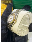 ROLEX OYSTER PERPETUAL LADY REF 76193 HALF 18K 750 YELLOW GOLD WHITE DIAL ROMAN NUMBERALS 26MM AUTOMATIC WATCH