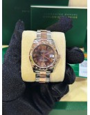 ROLEX DATEJUST 31 REF 178341 HALF 18K 750 EVEROSE GOLD / BRONZE BROWN DIAMONDS DIAL ROMAN NUMBERALS 31MM AUTOMATIC WATCH