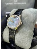 GIRARD-PERREGAUX YEAR 2018 CAT’S EYE BLUE START DIAMONDS MOTHER OF PEARL 18K 750 WHITE GOLD MOON FACE 35MM AUTOMATIC WATCH