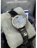 GIRARD-PERREGAUX YEAR 2018 CAT’S EYE BLUE START DIAMONDS MOTHER OF PEARL 18K 750 WHITE GOLD MOON FACE 35MM AUTOMATIC WATCH