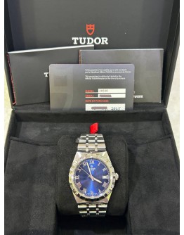 TUDOR ROYAL REF 28500 BLUE DIAL ROMAN NUMBERALS 38MM AUTOMATIC WATCH