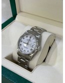 ROLEX DATEJUST 36 REF 16220 WHITE DIAL ROMAN NUMBERALS 36MM AUTOMATIC WATCH