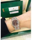 ROLEX DATEJUST 31 REF 278381RBR HALF 18K 750 EVEROSE GOLD BROWN & DIAMONDS DIAL WITH DIAMONDS BEZEL 31MM AUTOMATIC WATCH