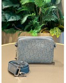 CHRISTIAN DIOR ZIPPED POUCH WITH STRAP IN GREY DIOR OBLIQUE JACQUARD CANVAS
