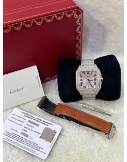 CARTIER SANTOS XL WSSA00188 NATURAL DIAMONDS 39.8MM X 47.5MM AUTOMATIC WATCH