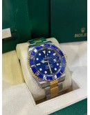 ROLEX SUBMARINER DATE HALF 18K 750 YELLOW GOLD REF 126613LB BLUE DIAL  41MM AUTOMATIC WATCH