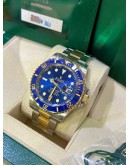 ROLEX SUBMARINER DATE HALF 18K 750 YELLOW GOLD REF 126613LB BLUE DIAL  41MM AUTOMATIC WATCH