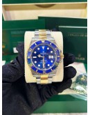 ROLEX SUBMARINER DATE HALF 18K 750 YELLOW GOLD REF 126613LB BLUE DIAL  41MM AUTOMATIC WATCH