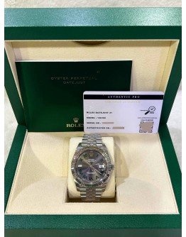 ROLEX DATEJUST 41 REF 126300 JUBILEE RARE GREEN ROMAN NUMBERALS DIAL 41MM AUTOMATIC WATCH
