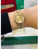 ROLEX LADY DATEJUST FULL 18K 750 YELLOW GOLD REF 70178 DIAMONDS & GOLD DIAL 26MM AUTOMATIC WATCH