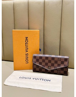 LOUIS VUITTON SARAH ENVELOPE LONG WALLET IN DAMIER EBENE CANVAS