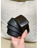 COACH REVERSIBLE BELT IN ALL BLACK IMPRINTED CC LEATHER