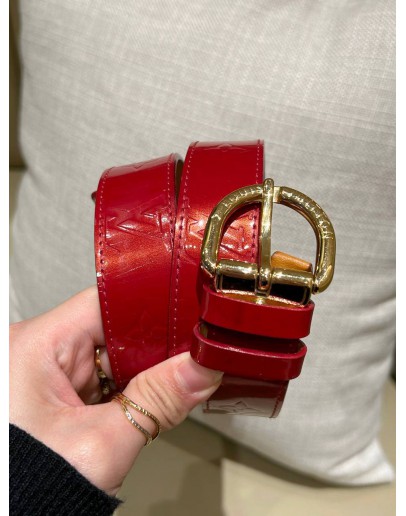LOUIS VUITTON BELT IN RED PATENT LEATHER